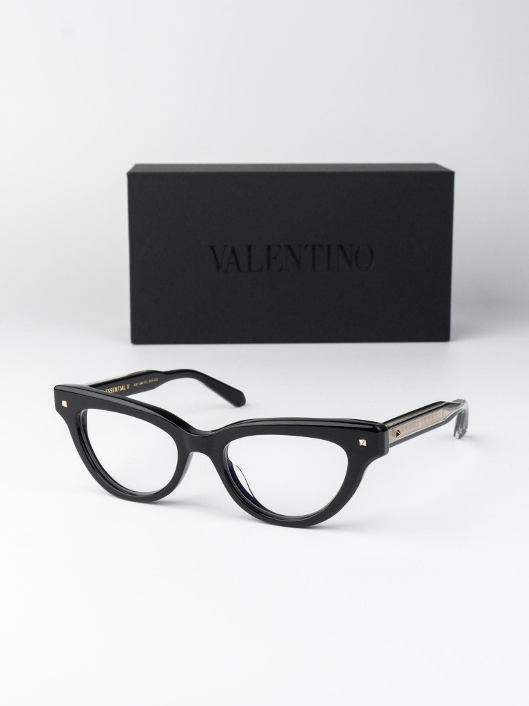 Valentino Women Eyeglasses Shiny Black Cat Eye V-Essential Ii Vlx-124 A